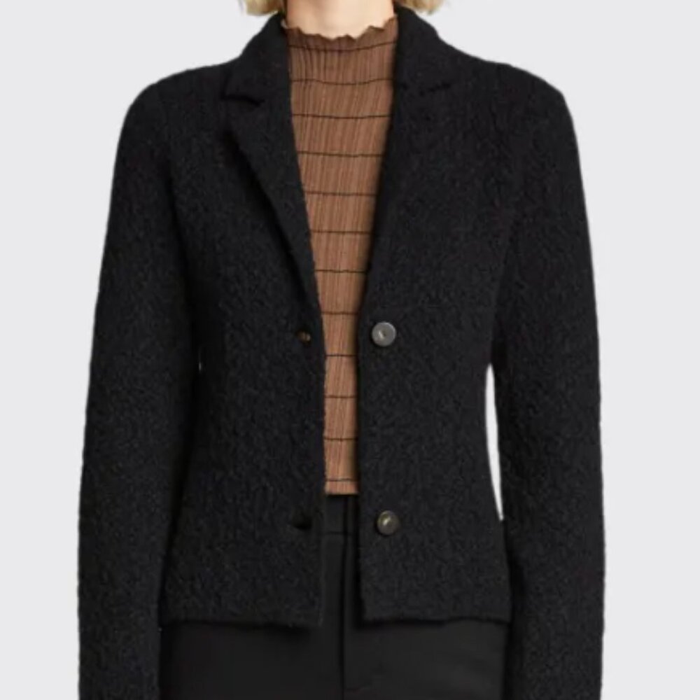 VINCE Bouclé Sweater Blazer - Black